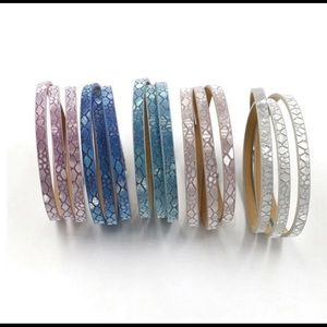 Shimmery snakeskin wrap bracelet in rose gold